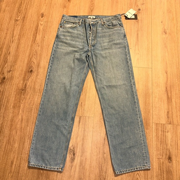 NWT RE/DONE 70’s Ultra High Rise Stove Pipe Blue Jeans Size 30 - Picture 2 of 10